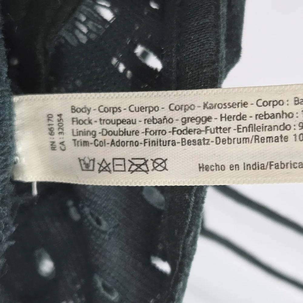 Free People Intimately Adella Bralette Green Flocked‎ Velvet Lace